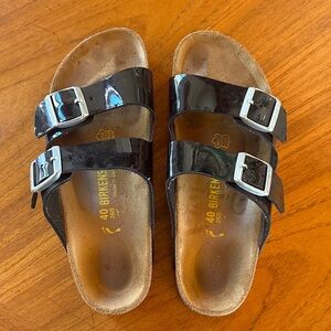 Birkenstock Kids Glossy Black Sandals